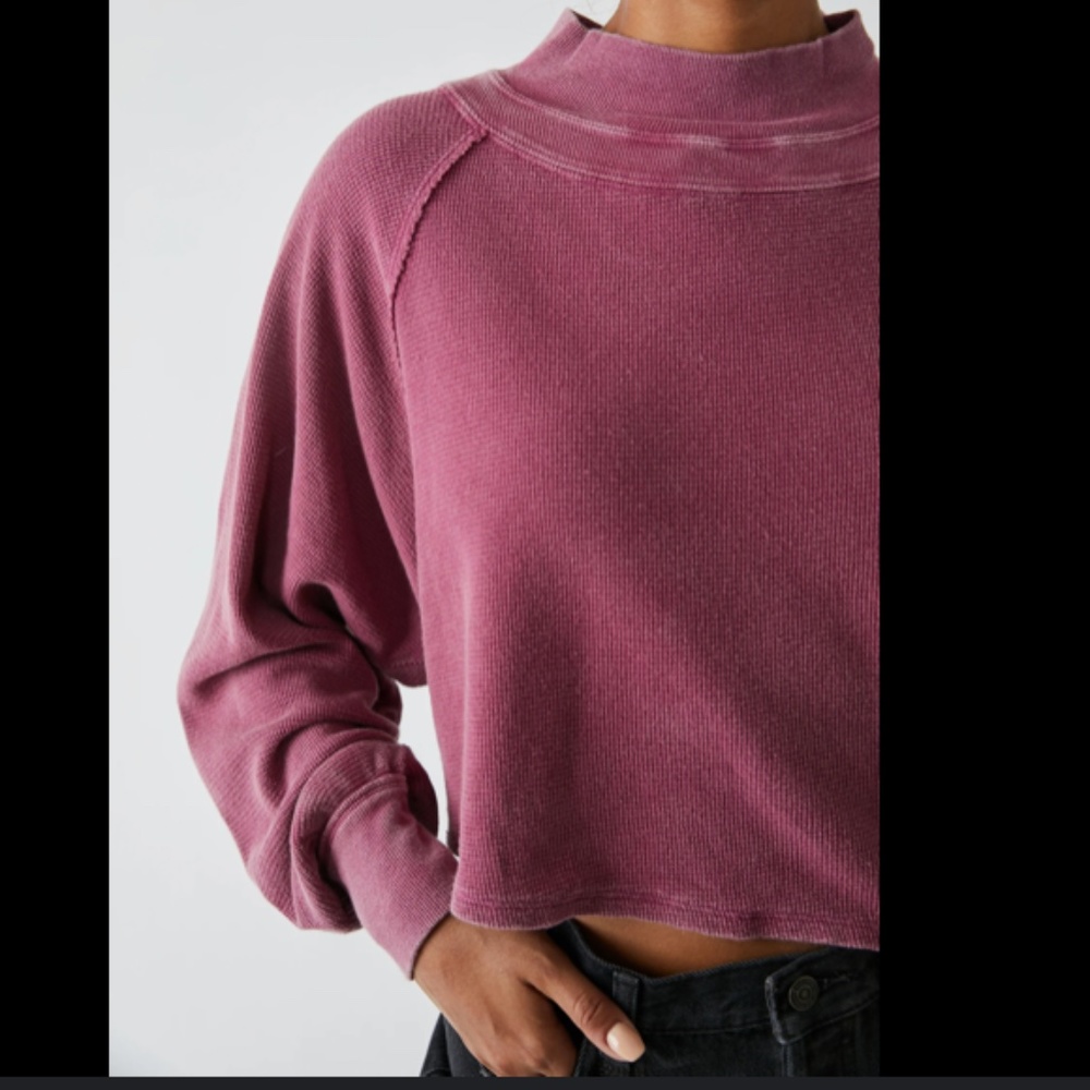 FP Free People Slouchy Free People Fun Time Turtle Thermal Pullover Sweater XL - Picture 5 of 8